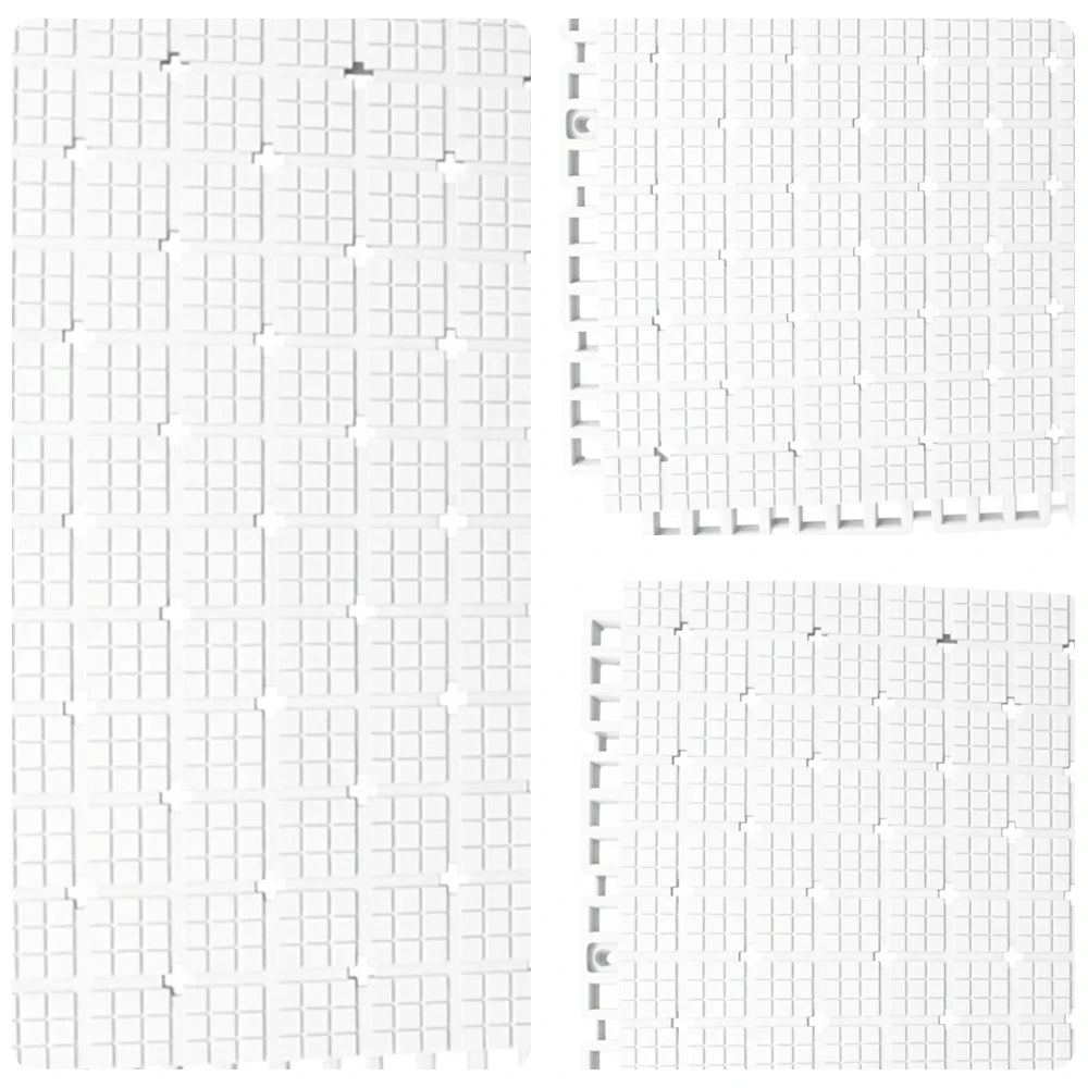 DUNK MASTER Interlocking Sports Flooring Tiles Anti-Slip Shock Absorbing Court Flooring 25cm Modular Tiles 10/20/30sqm Basketball Court Playground - White