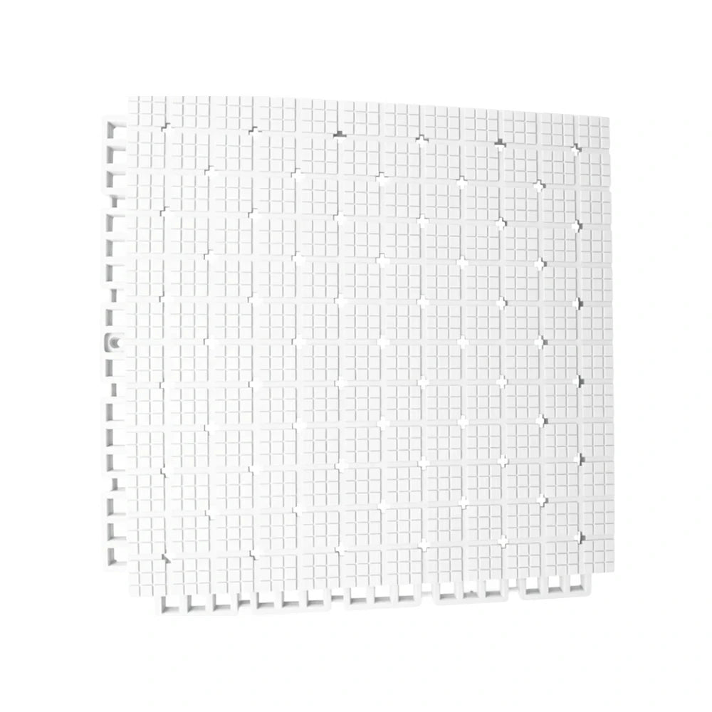 DUNK MASTER Interlocking Sports Flooring Tiles Anti-Slip Shock Absorbing Court Flooring 25cm Modular Tiles 10/20/30sqm Basketball Court Playground - White