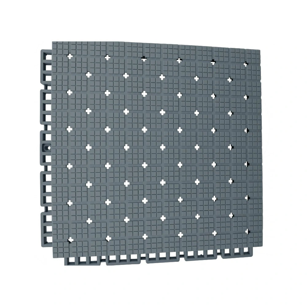 DUNK MASTER Interlocking Sports Flooring Tiles Anti-Slip Shock Absorbing Court Flooring 25cm Modular Tiles 10/20/30sqm Basketball Court Playground - Light Grey