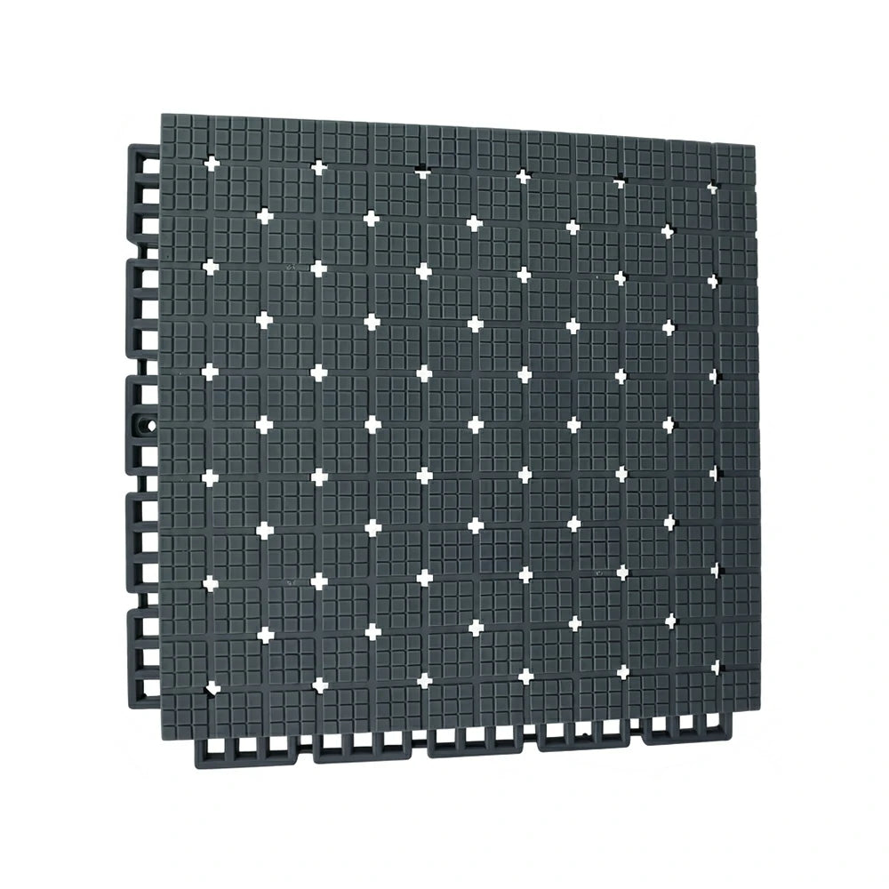 DUNK MASTER Interlocking Sports Flooring Tiles Anti-Slip Shock Absorbing Court Flooring 25cm Modular Tiles 10/20/30sqm Basketball Court Playground - Dark Grey