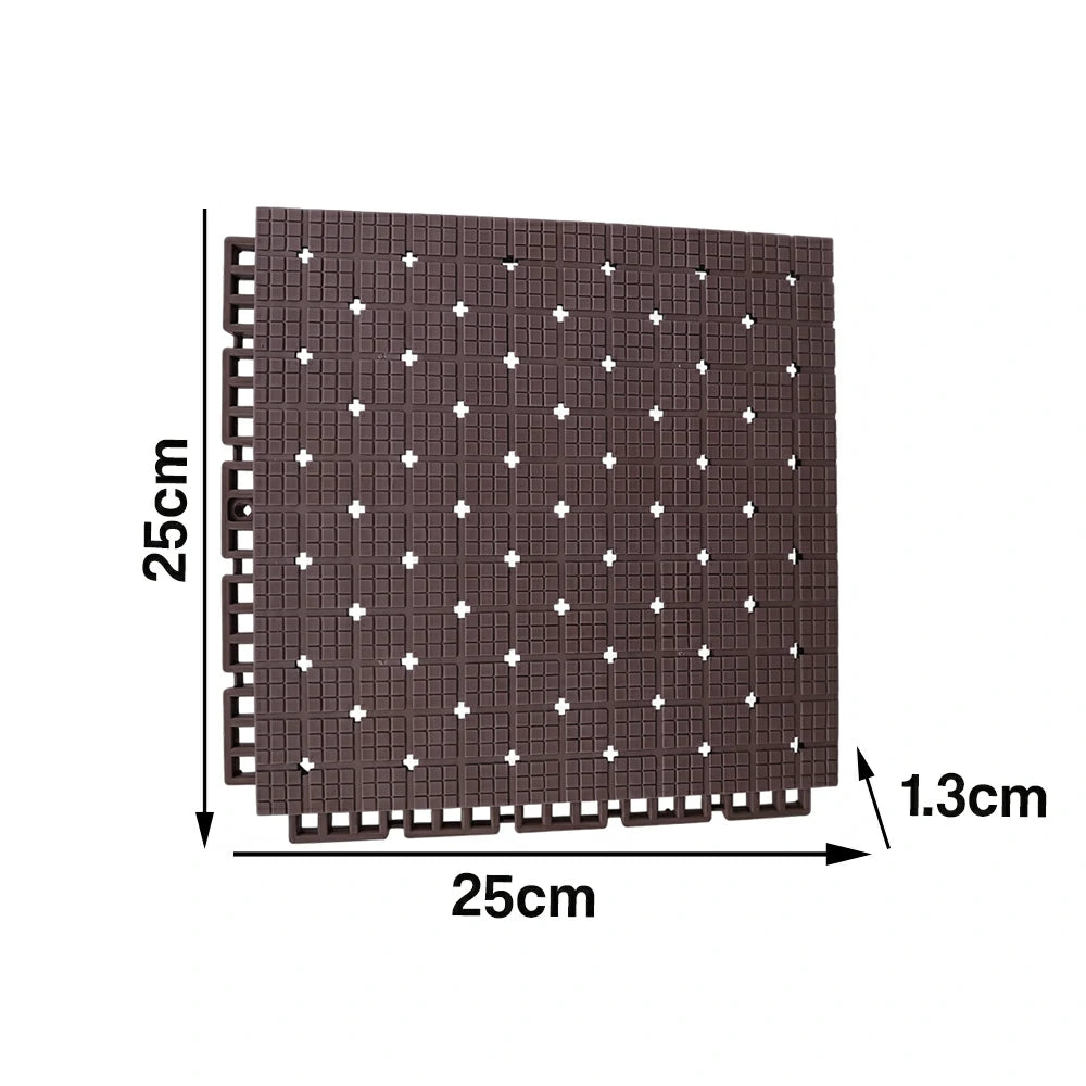 DUNK MASTER Interlocking Sports Flooring Tiles Anti-Slip Shock Absorbing Court Flooring 25cm Modular Tiles 10/20/30sqm Basketball Court Playground - Coffee