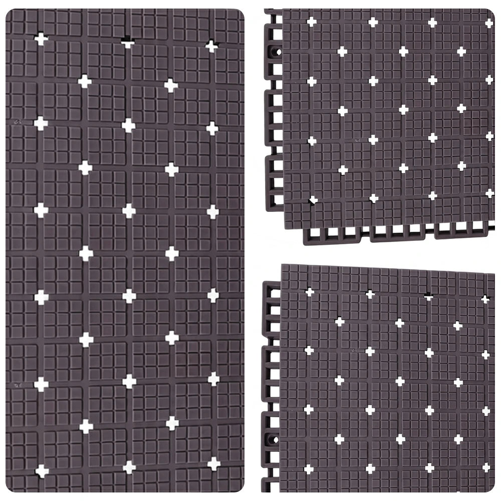 DUNK MASTER Interlocking Sports Flooring Tiles Anti-Slip Shock Absorbing Court Flooring 25cm Modular Tiles 10/20/30sqm Basketball Court Playground - Coffee
