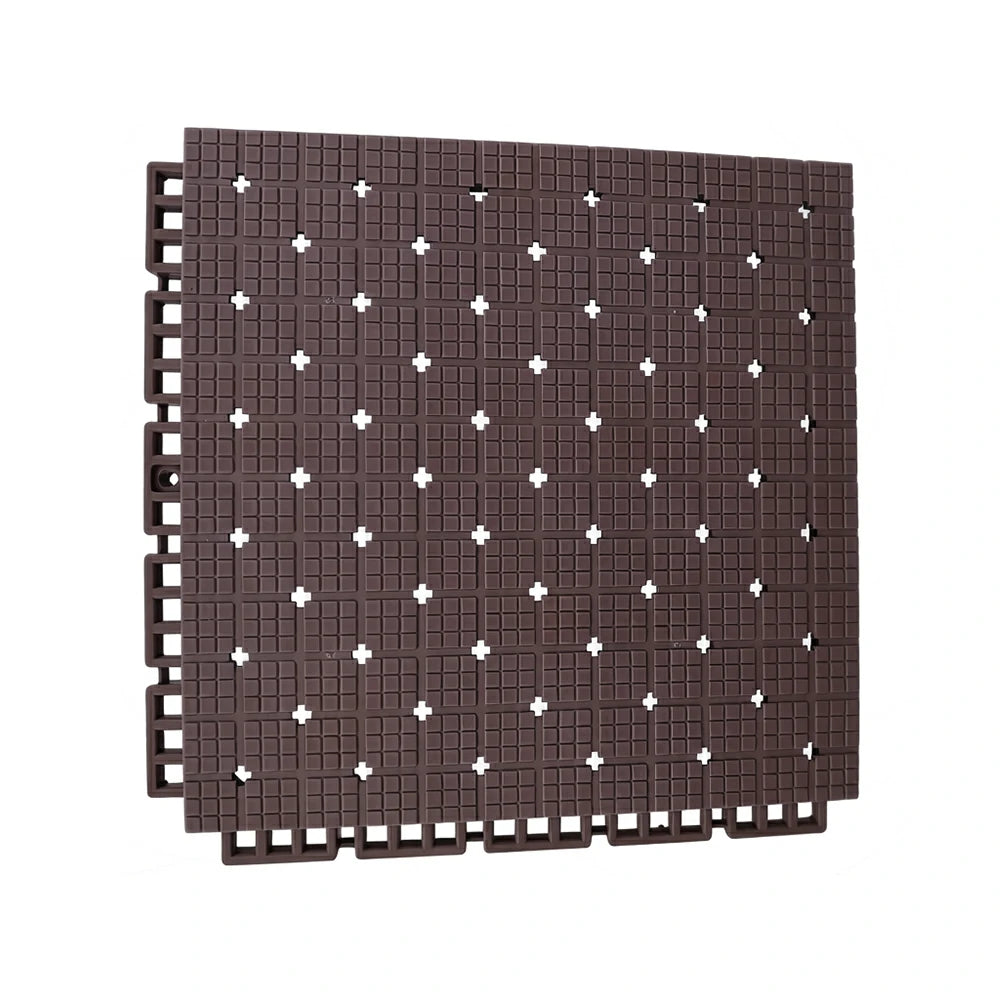 DUNK MASTER Interlocking Sports Flooring Tiles Anti-Slip Shock Absorbing Court Flooring 25cm Modular Tiles 10/20/30sqm Basketball Court Playground - Coffee
