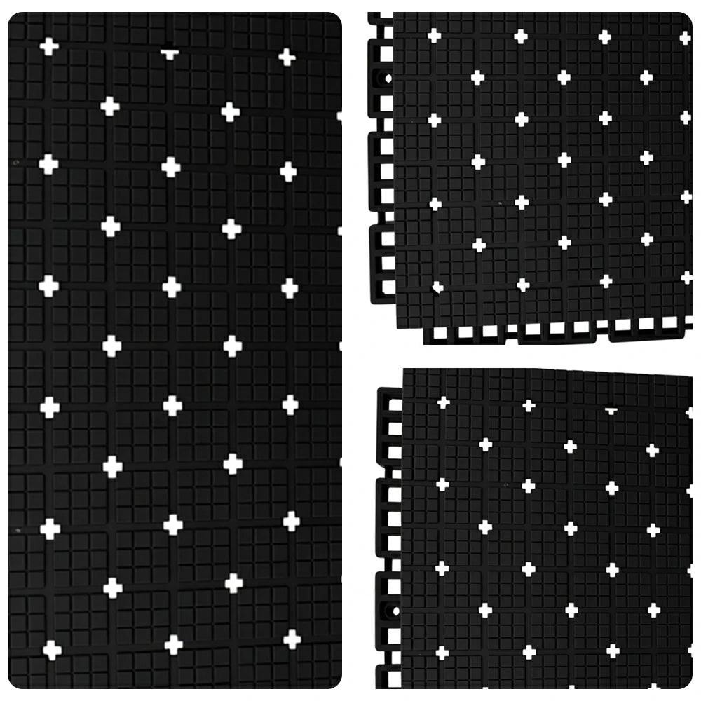 DUNK MASTER Interlocking Sports Flooring Tiles Anti-Slip Shock Absorbing Court Flooring 25cm Modular Tiles 10/20/30sqm Basketball Court Playground - Black