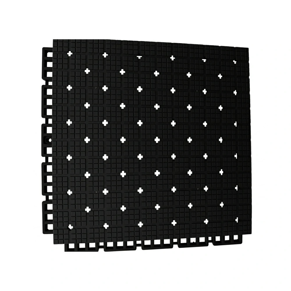 DUNK MASTER Interlocking Sports Flooring Tiles Anti-Slip Shock Absorbing Court Flooring 25cm Modular Tiles 10/20/30sqm Basketball Court Playground - Black