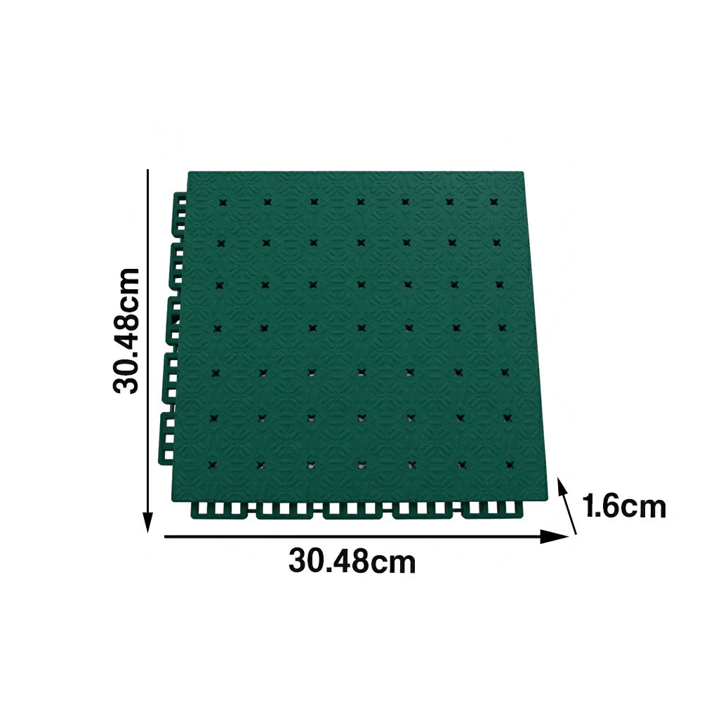DUNK MASTER Interlocking Sports Flooring Tiles Non-Slip Drainage Court Flooring 10/20/30sqm Outdoor Basketball Court Playground Floor - Dark Green