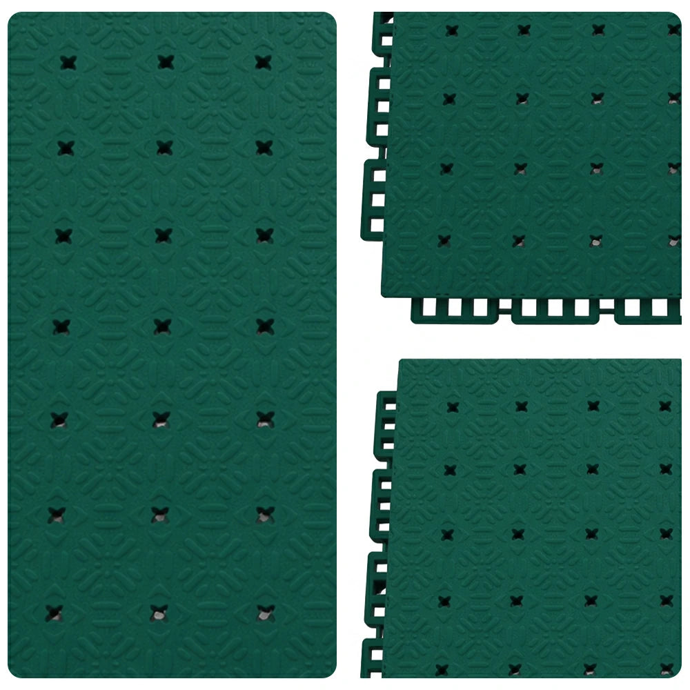 DUNK MASTER Interlocking Sports Flooring Tiles Non-Slip Drainage Court Flooring 10/20/30sqm Outdoor Basketball Court Playground Floor - Dark Green