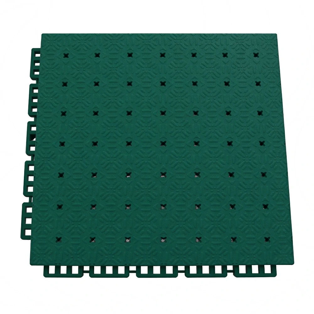 DUNK MASTER Interlocking Sports Flooring Tiles Non-Slip Drainage Court Flooring 10/20/30sqm Outdoor Basketball Court Playground Floor - Dark Green