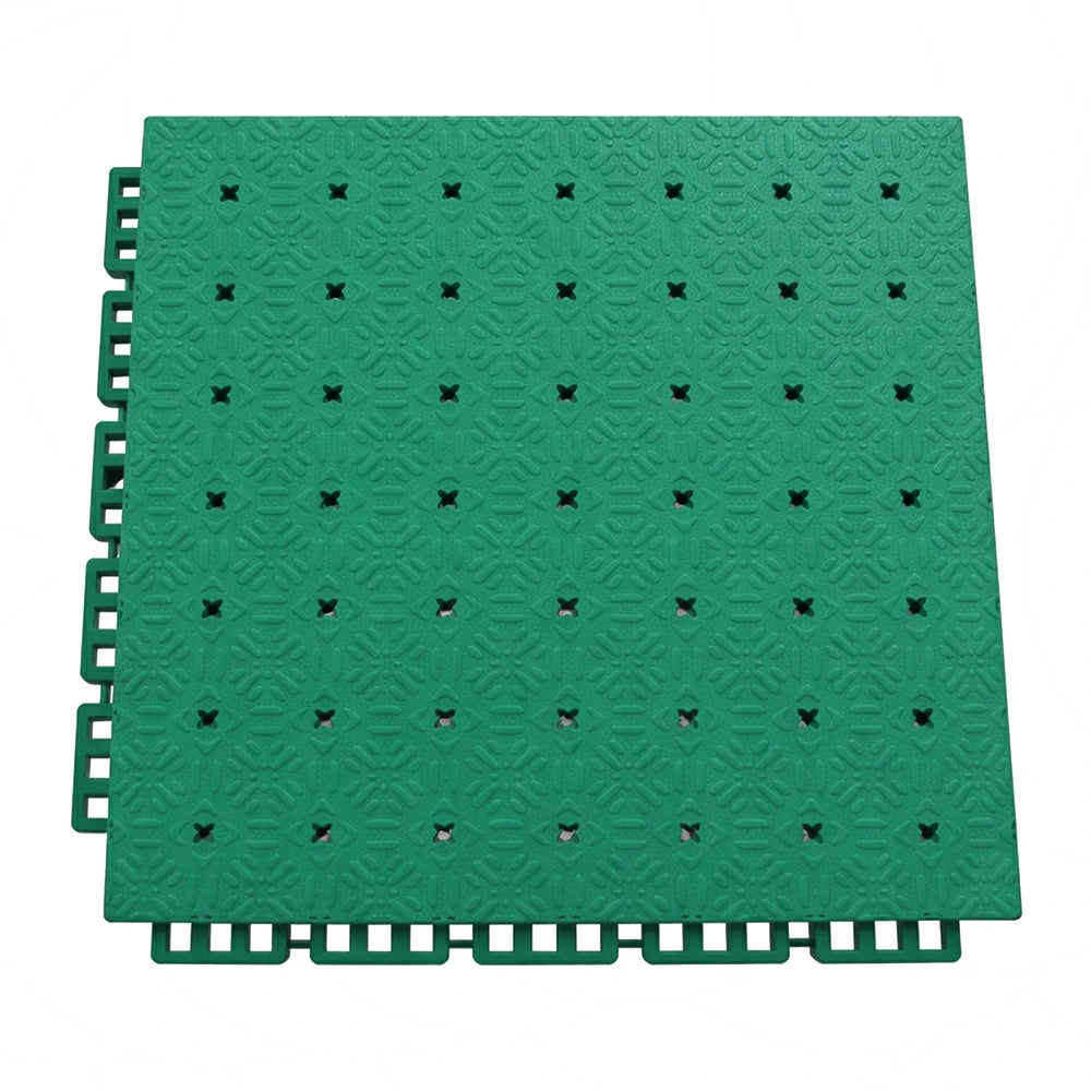 DUNK MASTER Interlocking Sports Flooring Tiles Non-Slip Drainage Court Flooring 10/20/30sqm Outdoor Basketball Court Playground Floor - Grass Green