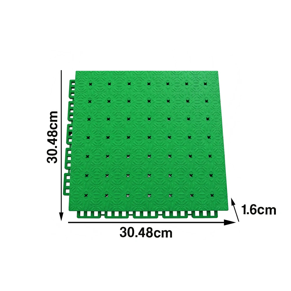 DUNK MASTER Interlocking Sports Flooring Tiles Non-Slip Drainage Court Flooring 10/20/30sqm Outdoor Basketball Court Playground Floor - Emerald Green
