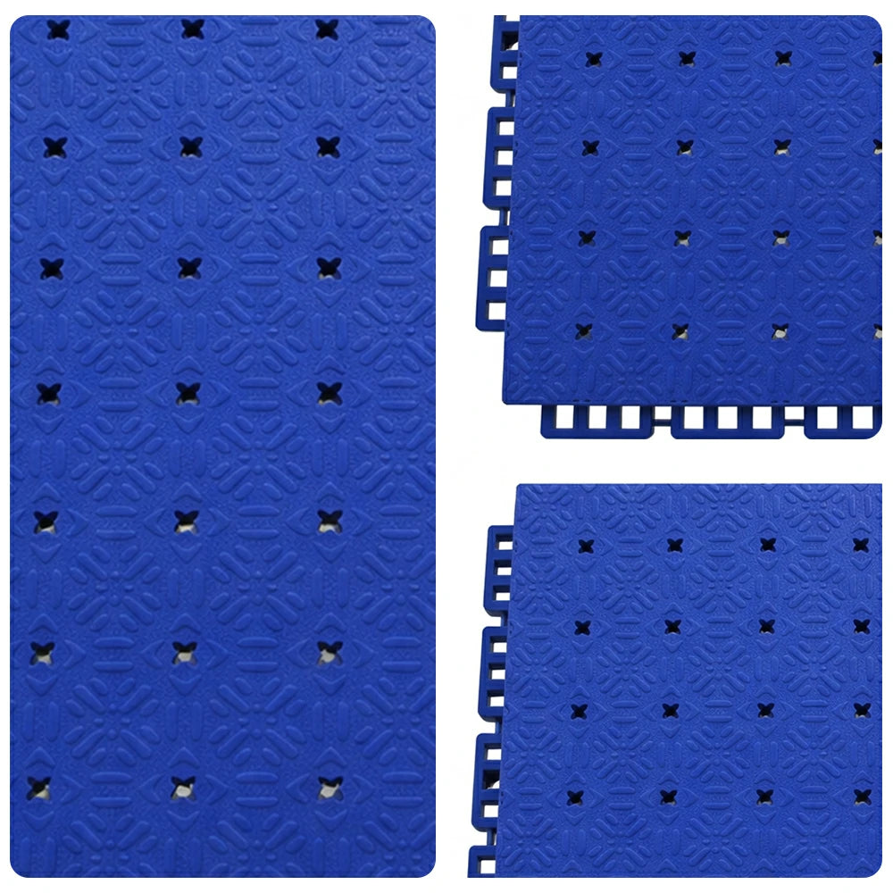 DUNK MASTER Interlocking Sports Flooring Tiles Non-Slip Drainage Court Flooring 10/20/30sqm Outdoor Basketball Court Playground Floor - Royal Blue