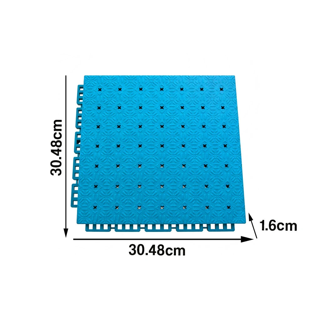 DUNK MASTER Interlocking Sports Flooring Tiles Non-Slip Drainage Court Flooring 10/20/30sqm Outdoor Basketball Court Playground Floor - Blue