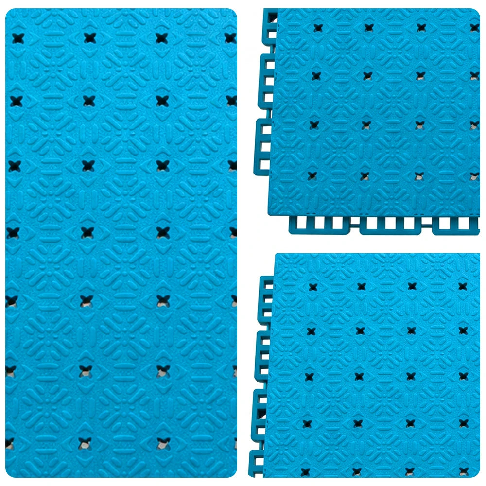 DUNK MASTER Interlocking Sports Flooring Tiles Non-Slip Drainage Court Flooring 10/20/30sqm Outdoor Basketball Court Playground Floor - Blue