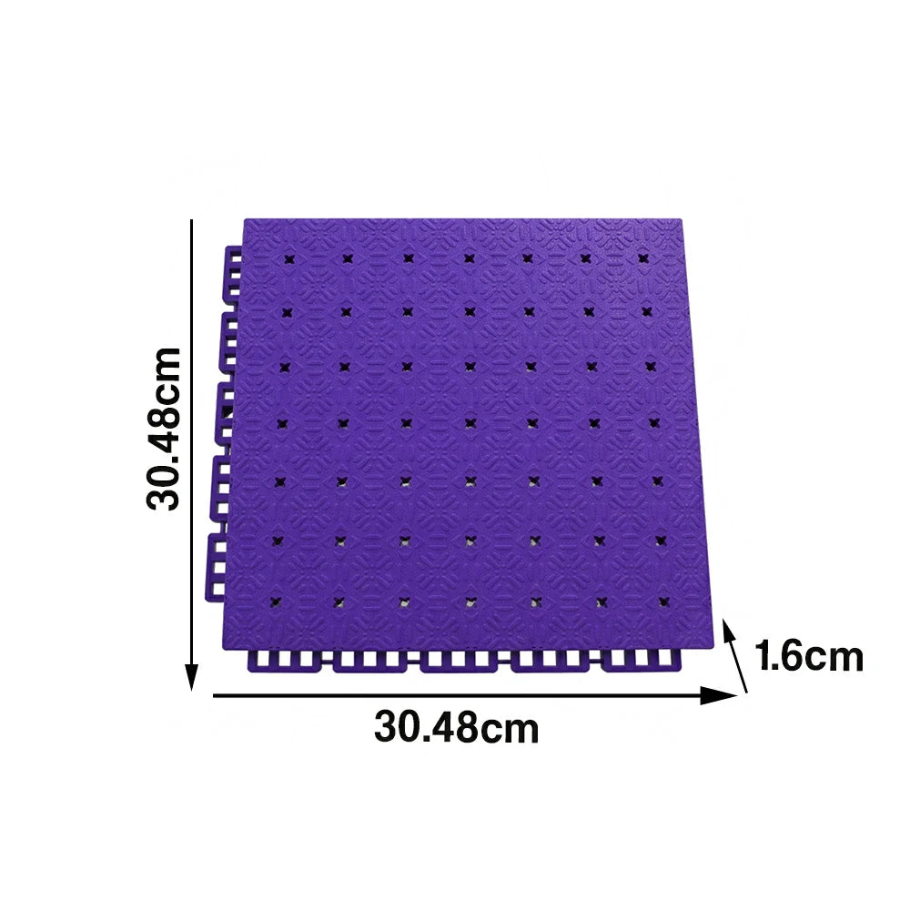 DUNK MASTER Interlocking Sports Flooring Tiles Non-Slip Drainage Court Flooring 10/20/30sqm Outdoor Basketball Court Playground Floor - Purple