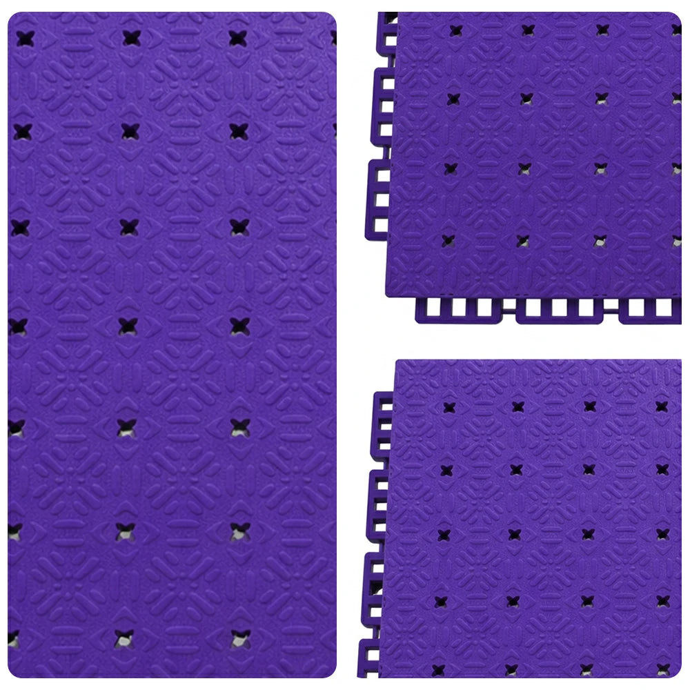 DUNK MASTER Interlocking Sports Flooring Tiles Non-Slip Drainage Court Flooring 10/20/30sqm Outdoor Basketball Court Playground Floor - Purple