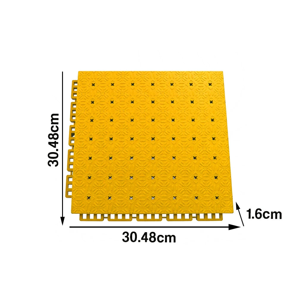 DUNK MASTER Interlocking Sports Flooring Tiles Non-Slip Drainage Court Flooring 10/20/30sqm Outdoor Basketball Court Playground Floor - Yellow