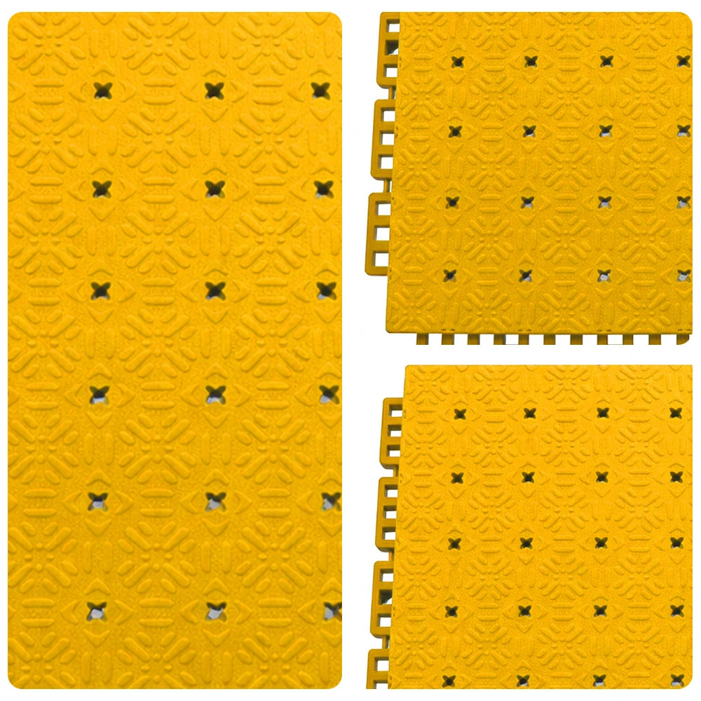 DUNK MASTER Interlocking Sports Flooring Tiles Non-Slip Drainage Court Flooring 10/20/30sqm Outdoor Basketball Court Playground Floor - Yellow