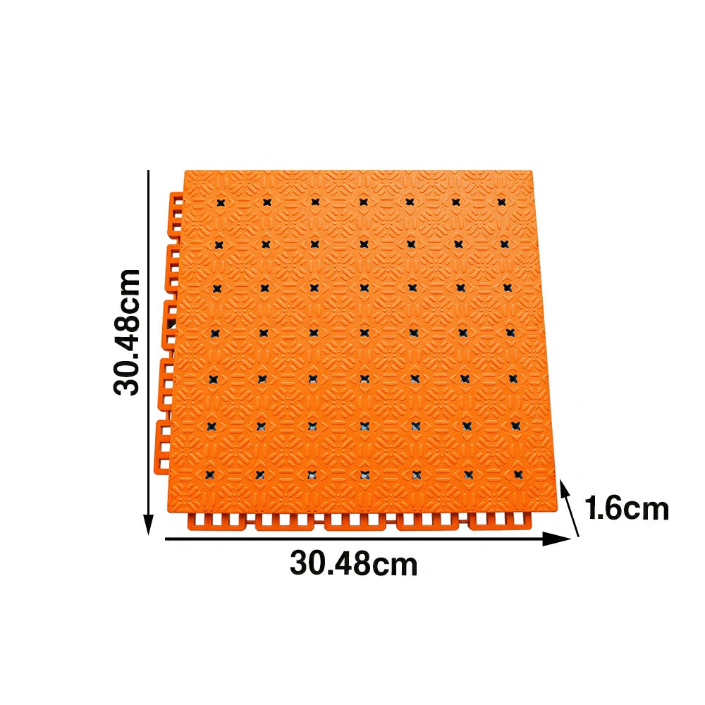 DUNK MASTER Interlocking Sports Flooring Tiles Non-Slip Drainage Court Flooring 10/20/30sqm Outdoor Basketball Court Playground Floor - Orange