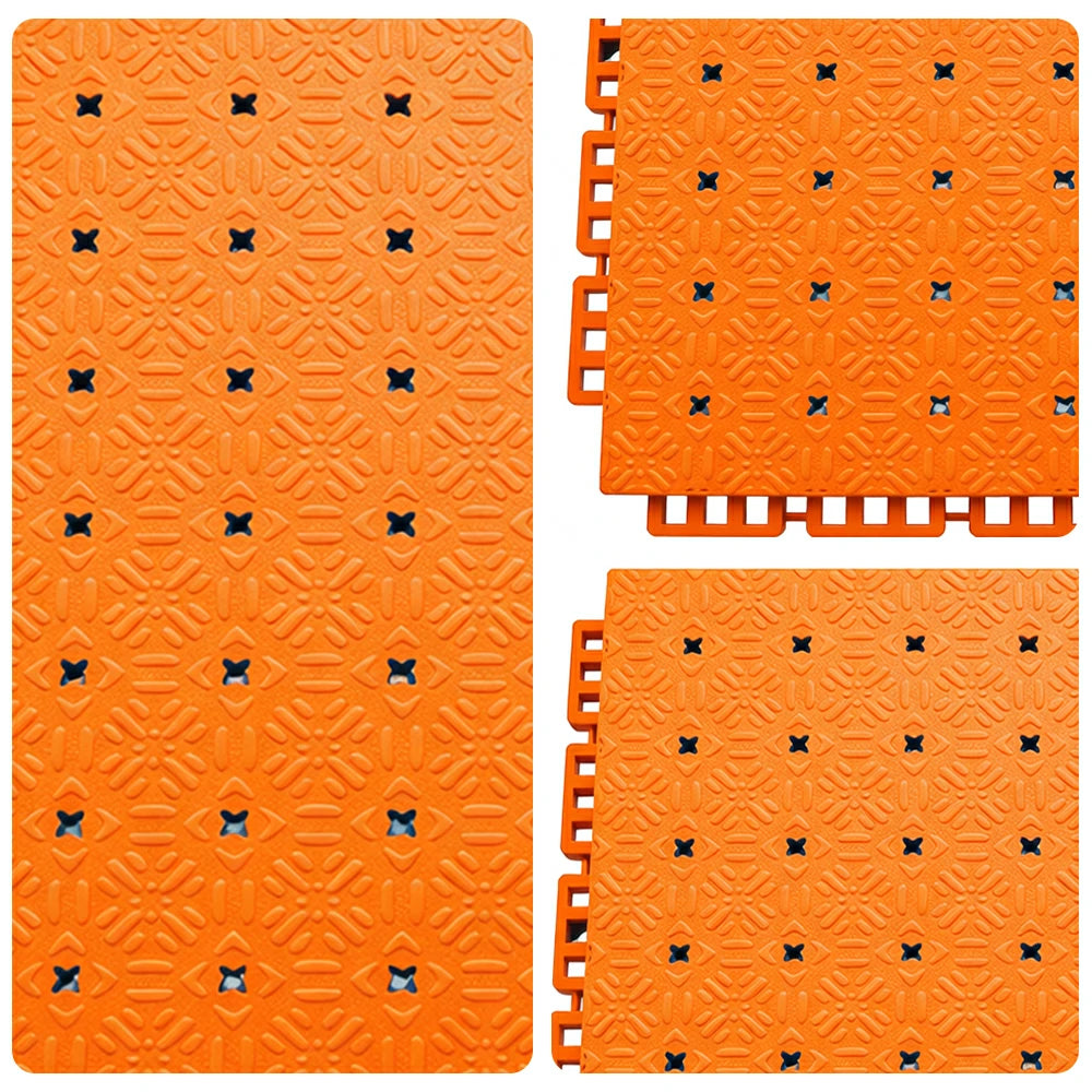 DUNK MASTER Interlocking Sports Flooring Tiles Non-Slip Drainage Court Flooring 10/20/30sqm Outdoor Basketball Court Playground Floor - Orange