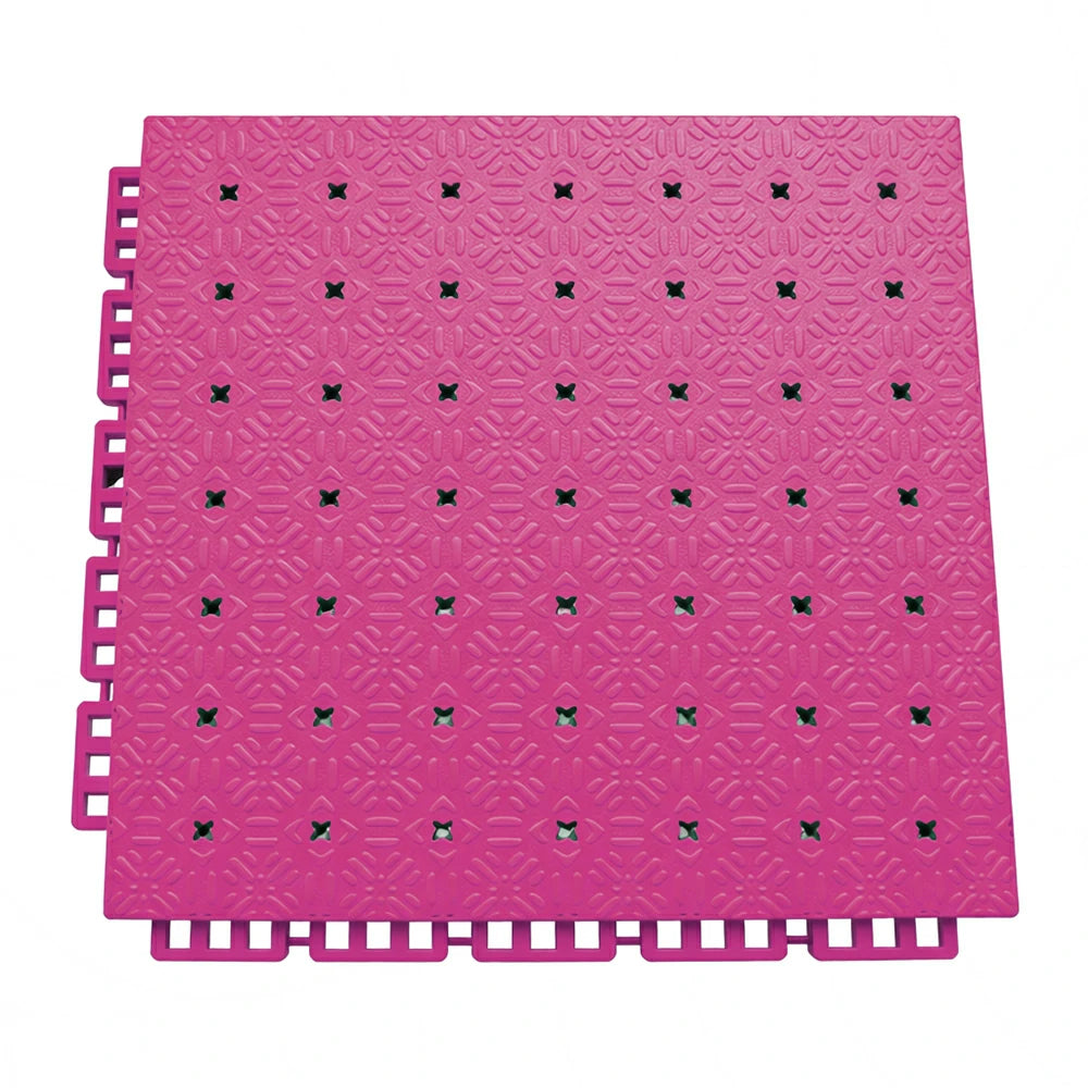 DUNK MASTER Interlocking Sports Flooring Tiles Non-Slip Drainage Court Flooring 10/20/30sqm Outdoor Basketball Court Playground Floor - Pink