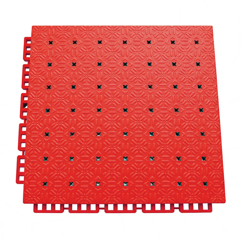 DUNK MASTER Interlocking Sports Flooring Tiles Non-Slip Drainage Court Flooring 10/20/30sqm Outdoor Basketball Court Playground Floor - Red