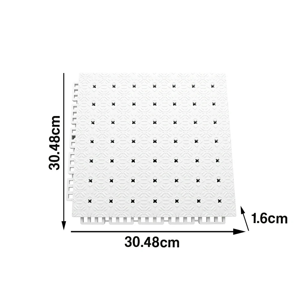 DUNK MASTER Interlocking Sports Flooring Tiles Non-Slip Drainage Court Flooring 10/20/30sqm Outdoor Basketball Court Playground Floor - White