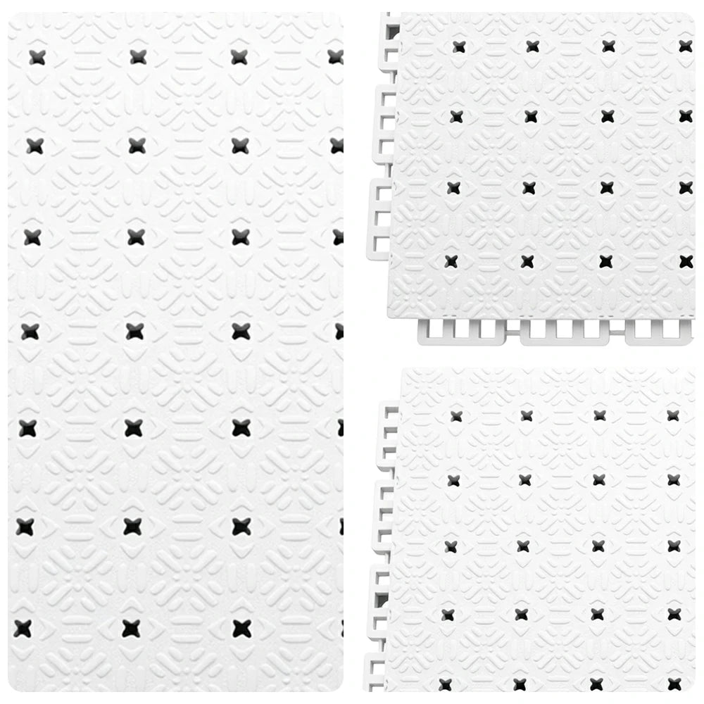 DUNK MASTER Interlocking Sports Flooring Tiles Non-Slip Drainage Court Flooring 10/20/30sqm Outdoor Basketball Court Playground Floor - White