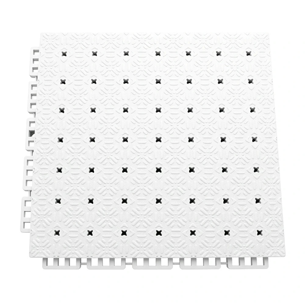 DUNK MASTER Interlocking Sports Flooring Tiles Non-Slip Drainage Court Flooring 10/20/30sqm Outdoor Basketball Court Playground Floor - White