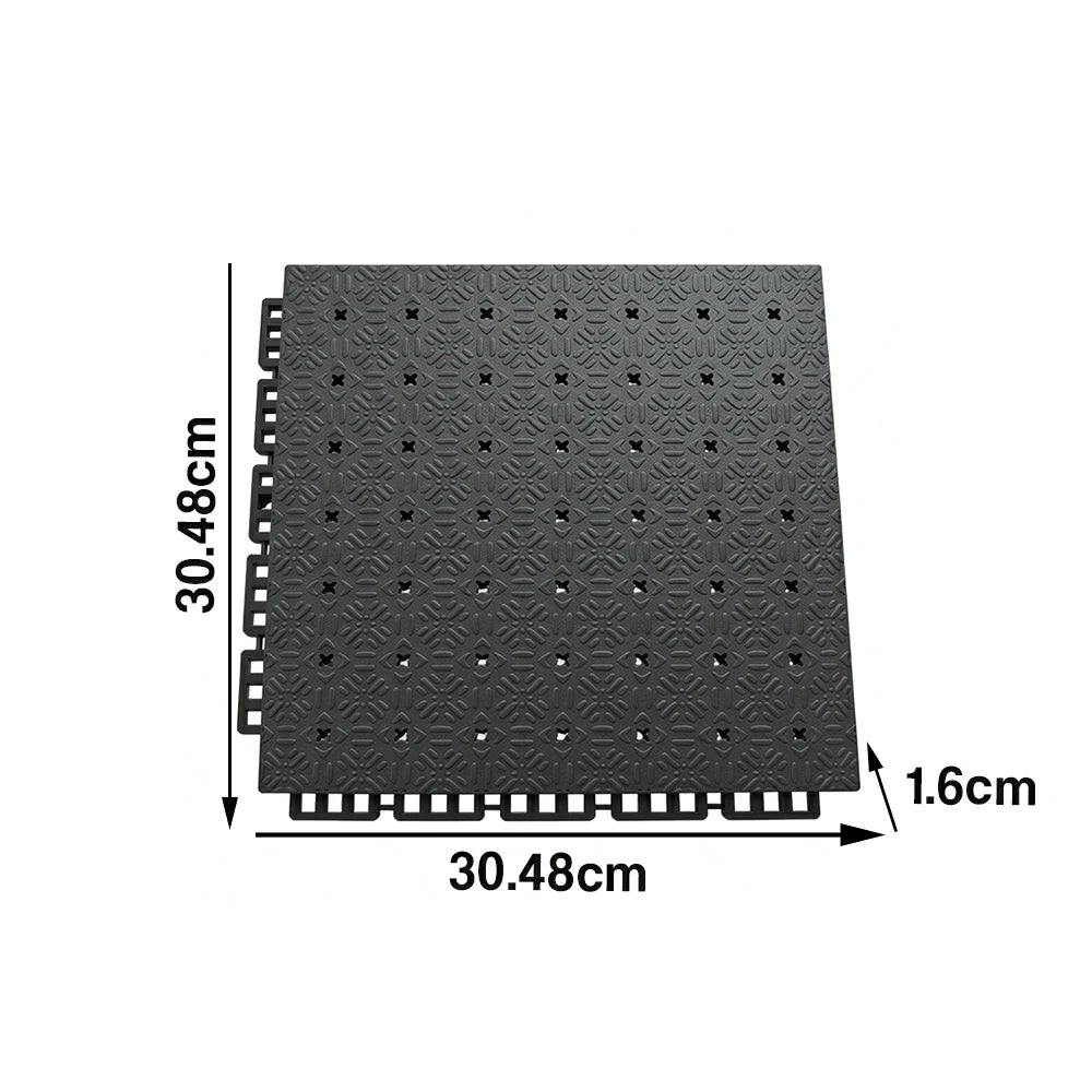 DUNK MASTER Interlocking Sports Flooring Tiles Non-Slip Drainage Court Flooring 10/20/30sqm Outdoor Basketball Court Playground Floor - Dark Grey