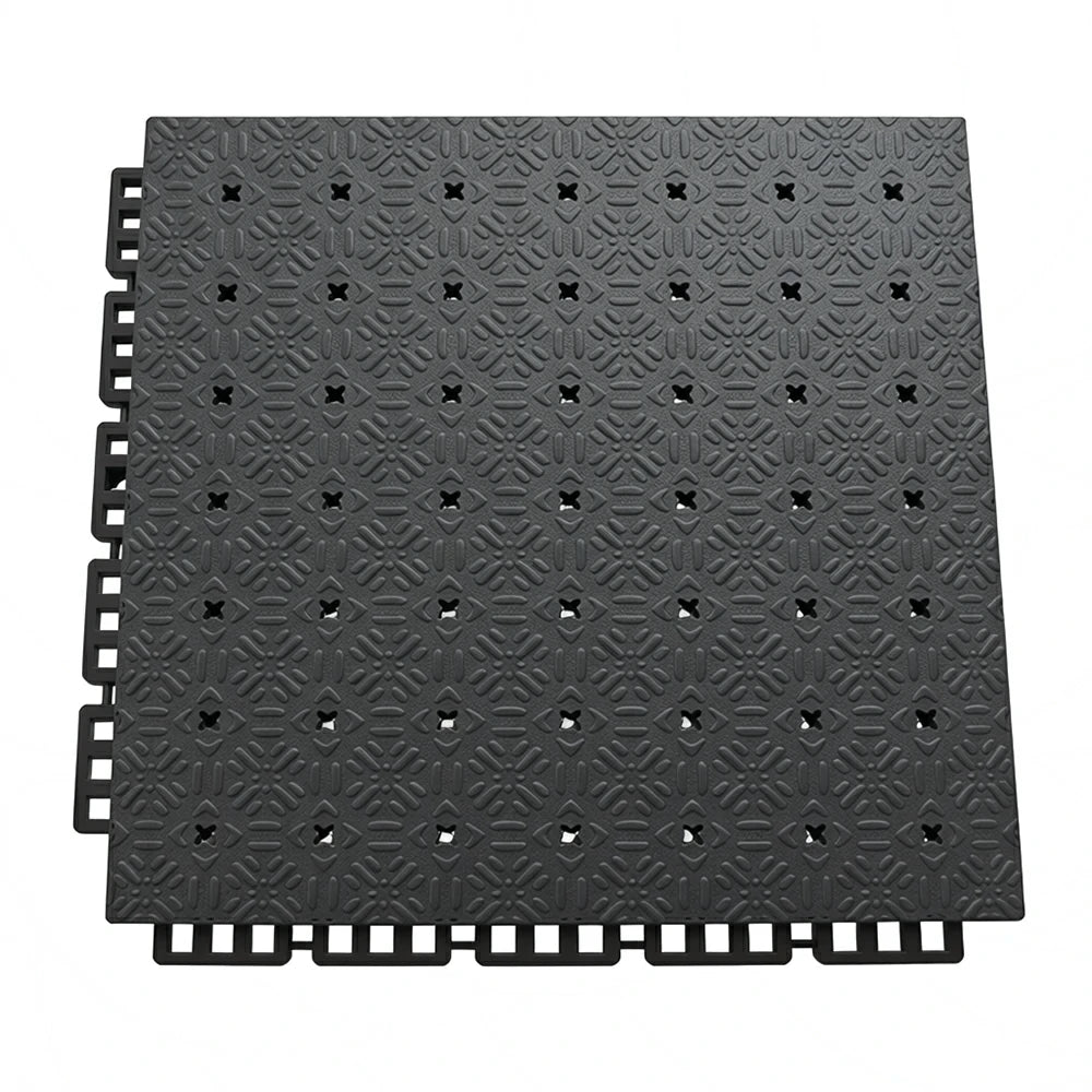 DUNK MASTER Interlocking Sports Flooring Tiles Non-Slip Drainage Court Flooring 10/20/30sqm Outdoor Basketball Court Playground Floor - Dark Grey