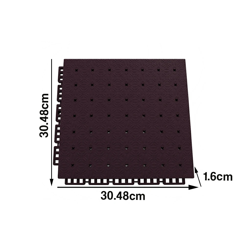 DUNK MASTER Interlocking Sports Flooring Tiles Non-Slip Drainage Court Flooring 10/20/30sqm Outdoor Basketball Court Playground Floor - Coffee