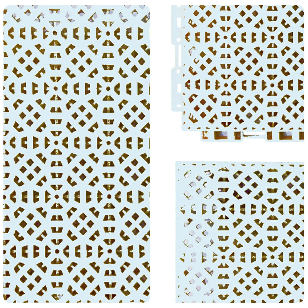 DUNK MASTER Interlocking Sports Floor Tiles - Anti-Slip Grid Pattern Court Flooring 25cm Modular Tiles for Basketball Courts 10/20/30 Square Meters - White