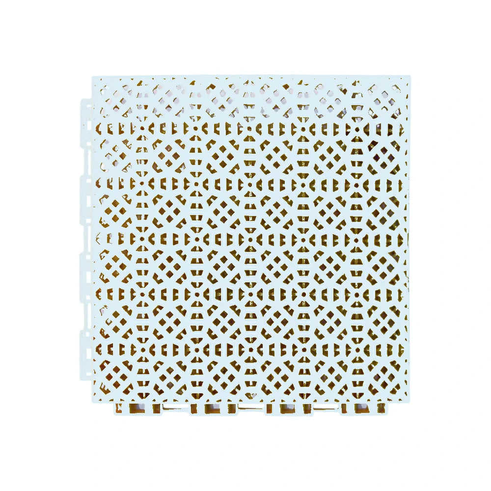 DUNK MASTER Interlocking Sports Floor Tiles - Anti-Slip Grid Pattern Court Flooring 25cm Modular Tiles for Basketball Courts 10/20/30 Square Meters - White