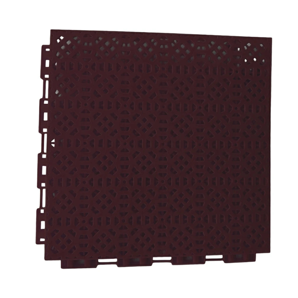 DUNK MASTER Interlocking Sports Floor Tiles - Anti-Slip Grid Pattern Court Flooring 25cm Modular Tiles for Basketball Courts 10/20/30 Square Meters - Coffee