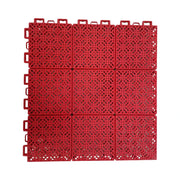DUNK MASTER Interlocking Sports Floor Tiles - Soft Connection Anti-Slip Court Flooring 34cm Modular Tiles for Basketball Courts 10/20/30 Square Meters - Red
