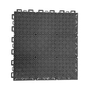 DUNK MASTER Interlocking Sports Floor Tiles - Soft Connection Anti-Slip Court Flooring 34cm Modular Tiles for Basketball Courts 10/20/30 Square Meters - Dark Grey