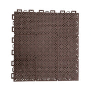 DUNK MASTER Interlocking Sports Floor Tiles - Soft Connection Anti-Slip Court Flooring 34cm Modular Tiles for Basketball Courts 10/20/30 Square Meters - Coffee