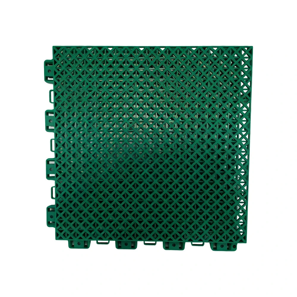 DUNK MASTER Interlocking Sports Floor Tiles - Bamboo Pattern Anti-Slip Court Flooring Modular Tiles for Basketball Courts 10/20/30 Square Meters - Dark Green