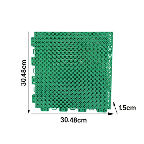 DUNK MASTER Interlocking Sports Floor Tiles - Bamboo Pattern Anti-Slip Court Flooring Modular Tiles for Basketball Courts 10/20/30 Square Meters - Grass Green