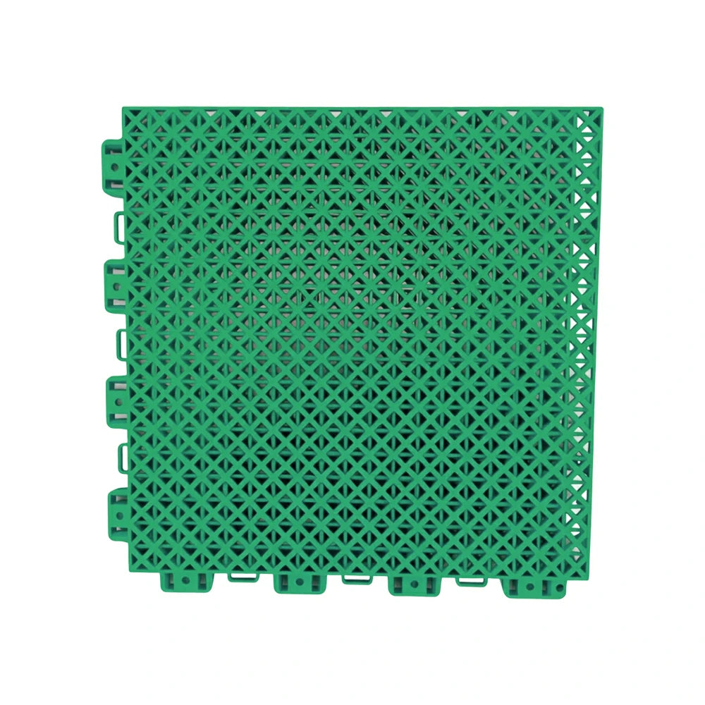 DUNK MASTER Interlocking Sports Floor Tiles - Bamboo Pattern Anti-Slip Court Flooring Modular Tiles for Basketball Courts 10/20/30 Square Meters - Grass Green