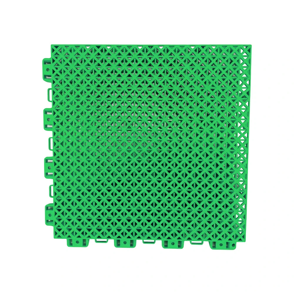DUNK MASTER Interlocking Sports Floor Tiles - Bamboo Pattern Anti-Slip Court Flooring Modular Tiles for Basketball Courts 10/20/30 Square Meters - Emerald Green