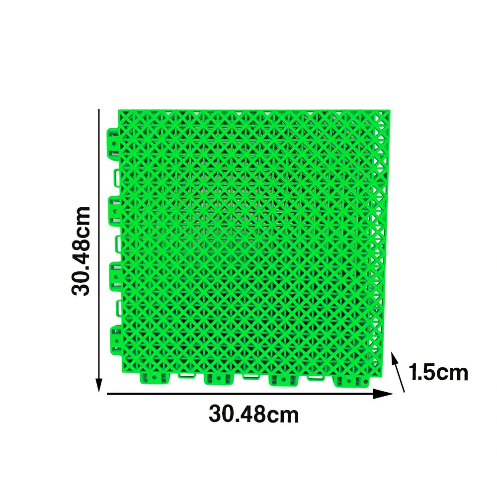 DUNK MASTER Interlocking Sports Floor Tiles - Bamboo Pattern Anti-Slip Court Flooring Modular Tiles for Basketball Courts 10/20/30 Square Meters - Apple Green