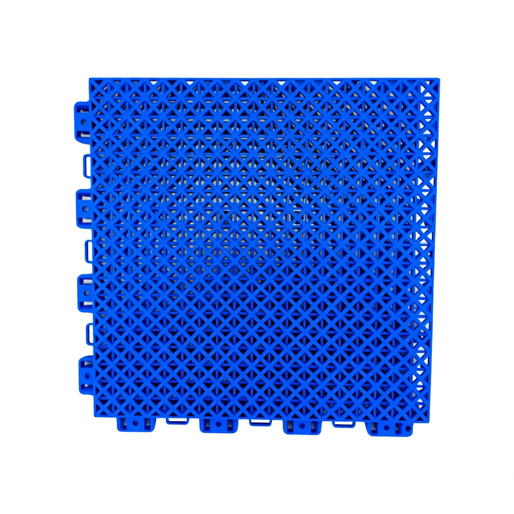 DUNK MASTER Interlocking Sports Floor Tiles - Bamboo Pattern Anti-Slip Court Flooring Modular Tiles for Basketball Courts 10/20/30 Square Meters - Royal Blue