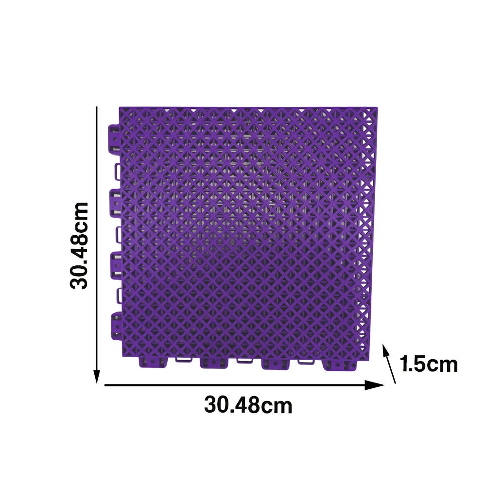 DUNK MASTER Interlocking Sports Floor Tiles - Bamboo Pattern Anti-Slip Court Flooring Modular Tiles for Basketball Courts 10/20/30 Square Meters - Purple