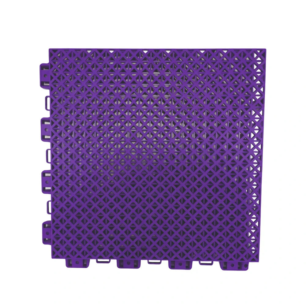 DUNK MASTER Interlocking Sports Floor Tiles - Bamboo Pattern Anti-Slip Court Flooring Modular Tiles for Basketball Courts 10/20/30 Square Meters - Purple