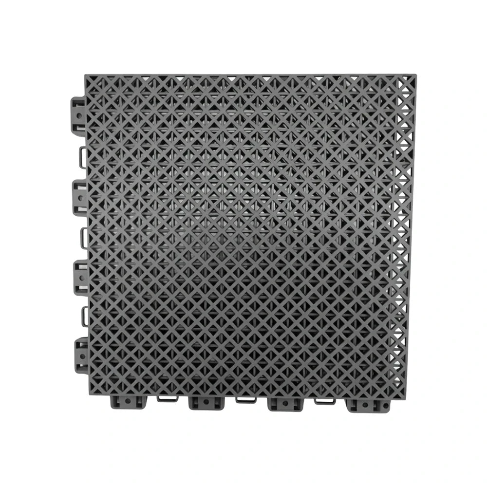 DUNK MASTER Interlocking Sports Floor Tiles - Bamboo Pattern Anti-Slip Court Flooring Modular Tiles for Basketball Courts 10/20/30 Square Meters - Dark Grey