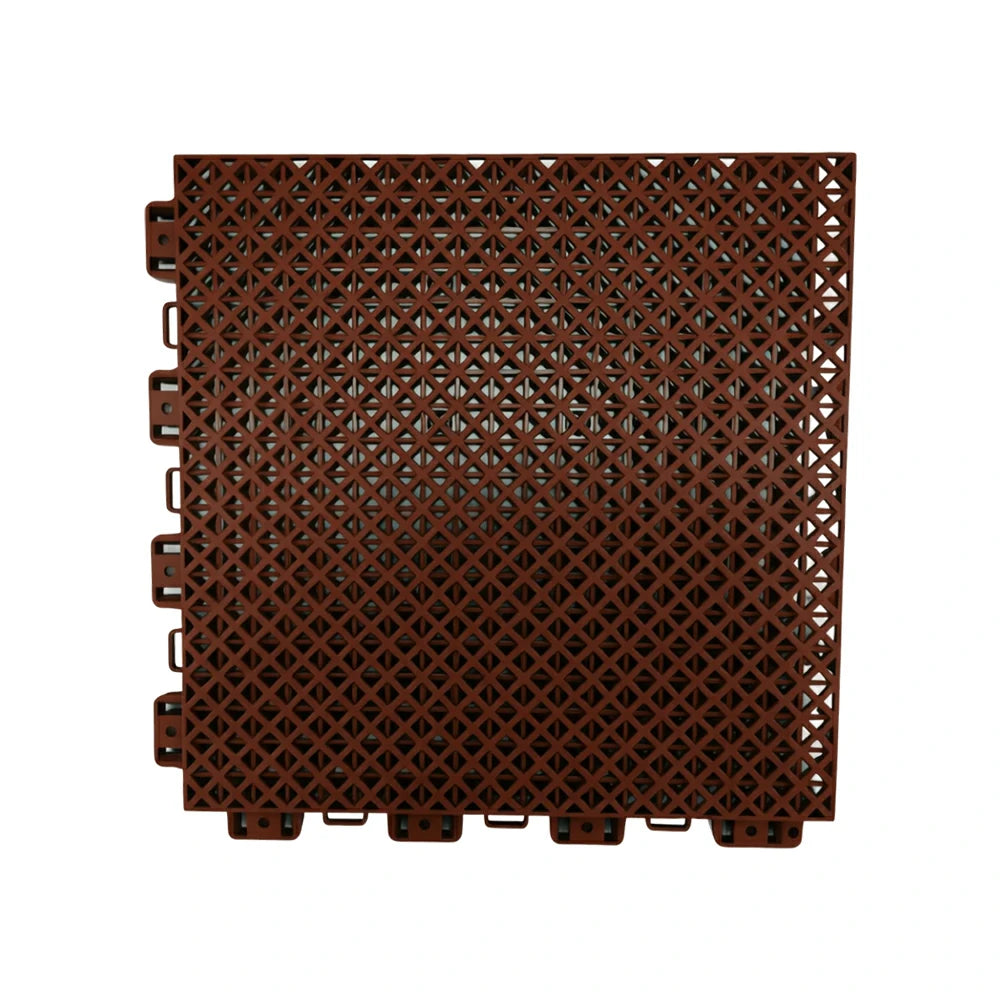 DUNK MASTER Interlocking Sports Floor Tiles - Bamboo Pattern Anti-Slip Court Flooring Modular Tiles for Basketball Courts 10/20/30 Square Meters - Coffee