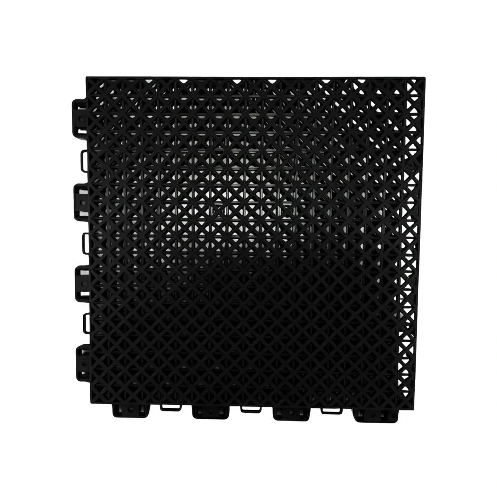 DUNK MASTER Interlocking Sports Floor Tiles - Bamboo Pattern Anti-Slip Court Flooring Modular Tiles for Basketball Courts 10/20/30 Square Meters - Black