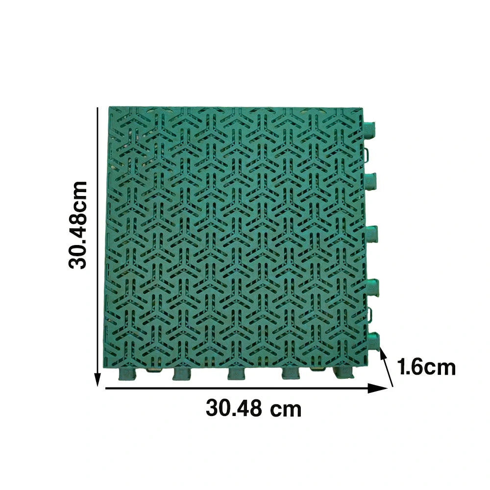 DUNK MASTER Interlocking Sports Floor Tiles - Flight Key Plus Anti-Slip Court Flooring Modular Tiles for Basketball Courts 10/20/30 Square Meters - Dark Green