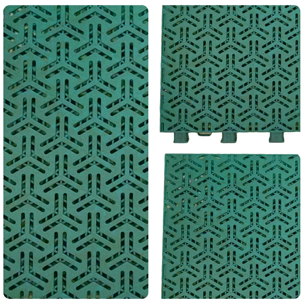 DUNK MASTER Interlocking Sports Floor Tiles - Flight Key Plus Anti-Slip Court Flooring Modular Tiles for Basketball Courts 10/20/30 Square Meters - Dark Green